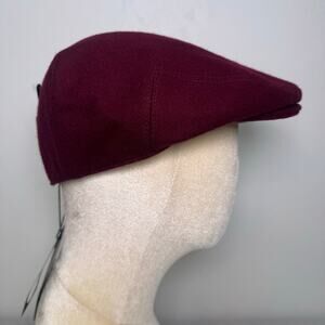 NWT Epoch Men's Wool Burgundy Newsboy Ivy Cap Gatsby Golf Flat Hat size Medium